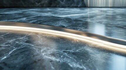 Countertop installation with light design element, showing elegant kitchen design