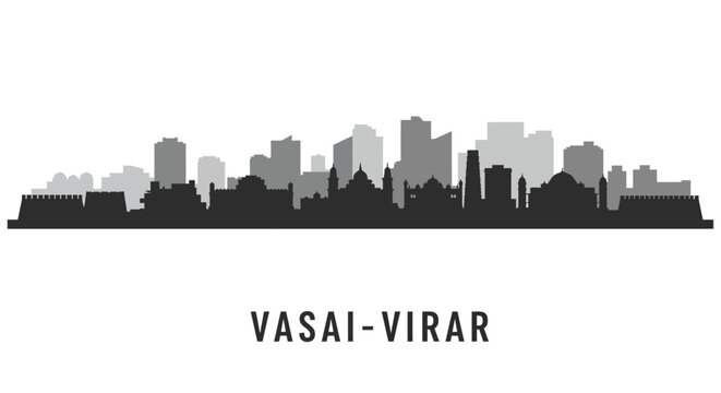 VasaiVirar Cityscape Urban silhouette India.