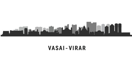 Fototapeta premium VasaiVirar with India City skyline silhouette Vector.
