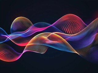Fototapeta premium Colorful Abstract Wave Pattern with Light Trails and Fluid Motion