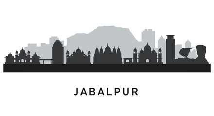 Fototapeta premium Jabalpur City Skyline Vector Silhouette.