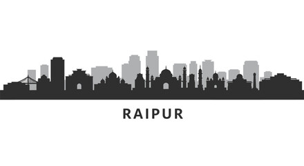 Raipur Skyline India City Vector Silhouette.