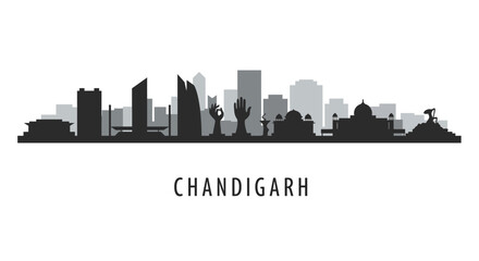 Naklejka premium Chandigarh with India Skyline Cityscape.
