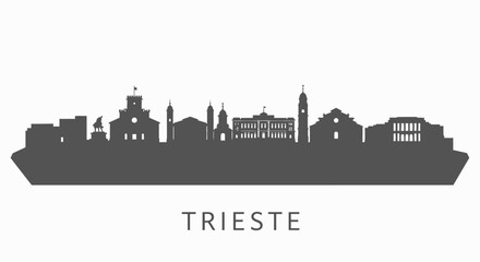Fototapeta premium Trieste Skyline Silhouette Italy Vector.