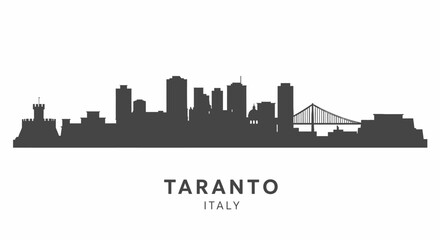 Fototapeta premium Taranto Italy Cityscape Skyline Silhouette.
