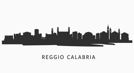 Obraz premium Reggio Calabria Skyline with Italy, and Silhouette.