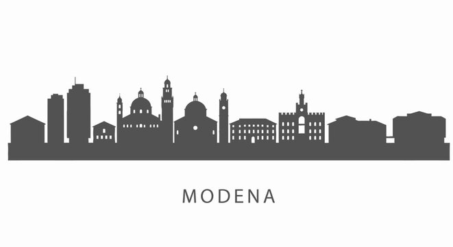 Modena Italy Skyline Silhouette.