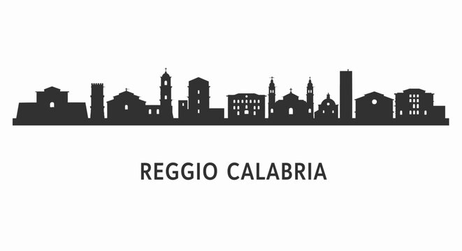 Reggio Calabria skyline silhouette with Italy.