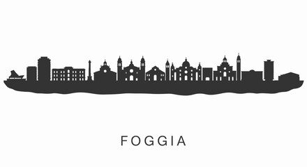 Fototapeta premium Foggia Skyline Cityscape Silhouette with Italy.