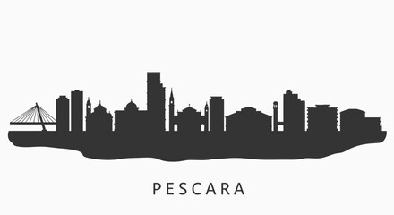Naklejka premium Pescara Italy Skyline Silhouette.