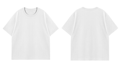 Oversized White T Shirt Front and back view with white background