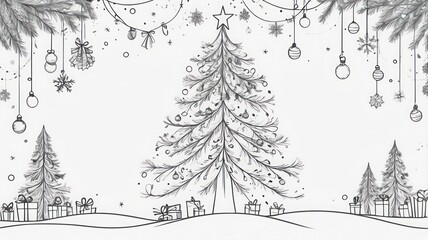 Fototapeta premium vector illustration of a winter landscape