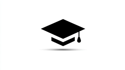 Minimalist Graduation Cap Icon Vector Graphic Design