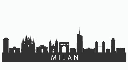 Fototapeta premium Milan Skyline Silhouette Italy Cityscape Vector.