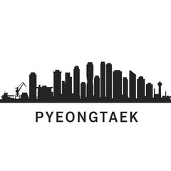 Fototapeta premium Pyeongtaek Skyline Silhouette with Cityscape Vector.