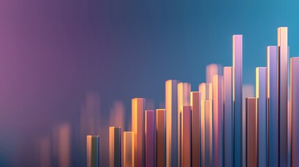 Abstract growth chart with soft gradients symbolizing business progress and development