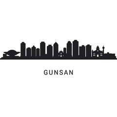 Fototapeta premium Gunsan with South Korea skyline silhouette.