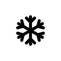 Christmas and Winter Ice Snowflake Solid Flat Vector Icon Isolated on White Background.