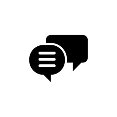 Live Chat Dialog, Speech Bubbles Discussion Solid Flat Vector Icon Isolated on White Background.