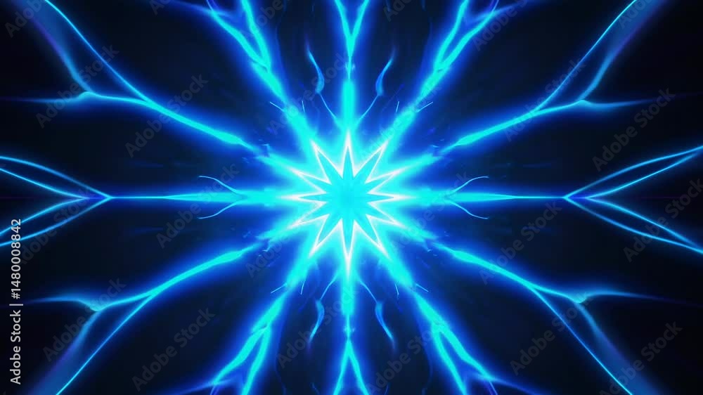 Aufkleber abstract blue energy flow with light and dynamic patterns