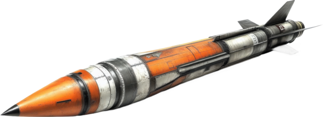Orange and Gray Military Missile