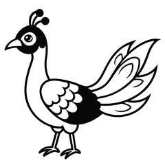 A Beautifully Detailed Cartoon Style Bird With Detailed Feathers