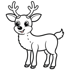 A Cute And Cartoon Style Reindeer With Large Expressive Eyes