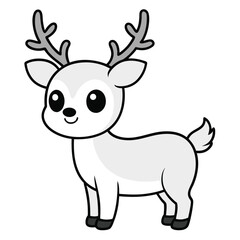 A Cute And Cartoon Style Reindeer With Large Antlers