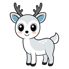 A Cute And Cartoon Style Reindeer With Large Nose