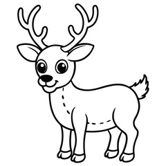 A Cute And Cartoon Style Reindeer With Playful Expression