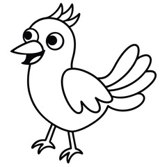 A Cute Cartoon Style Bird With Large Expressive Eyes