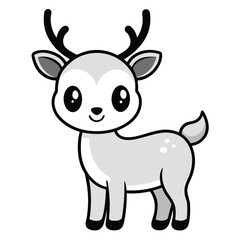 A Cute And Cartoon Style Reindeer With Large Ears