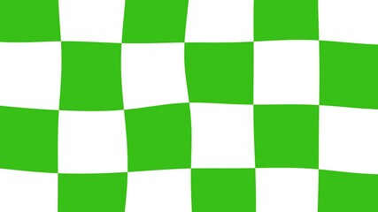 Green White Checkered Flag Waving.