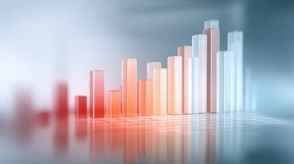 Fototapeta premium Abstract growth chart with soft gradients symbolizing business progress and development