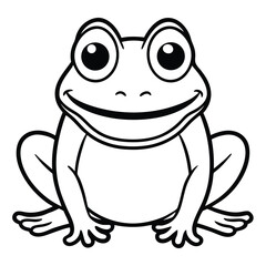 A Cute Cartoon Style Frog With Large Expressive Eyes
