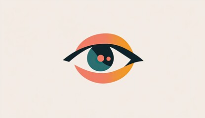 Abstract eye graphic, stylized eye design with gradient colors, simple and modern