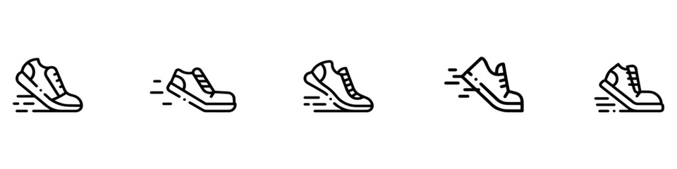 Running icon set. Run symbol set. Containing Runner Icon. Vector Illustration. Vector Graphic. EPS 10	
