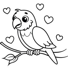 A Cute Cartoon Style Parrot With Large Expressive Wings