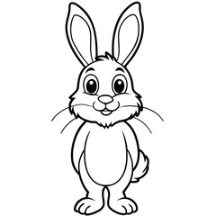 A Cute Cartoon Style Rabbit Standing On Its Hind Legs