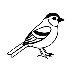 Songbird Line Art Clipart – Vector Bird Illustration for Crafts and Design