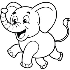 A Playful Cartoon Style Elephant With Big Expressive Ears
