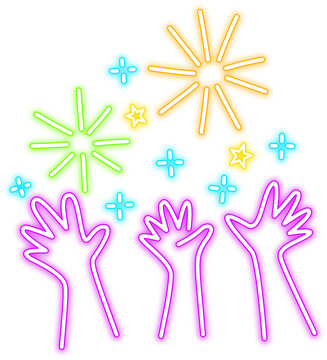New Year Colorful Fireworks  Illustration 