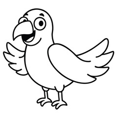 A Playful Cartoon Style Parrot With Large Expressive Wings