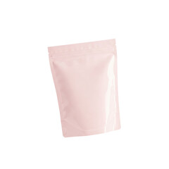 A reusable ziplock pouch with pastel pink tint