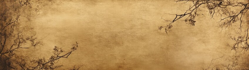 Obraz premium Aged paper texture with delicate, dark-toned branches