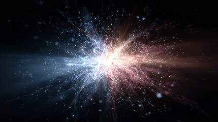 Glowing quantum particle explosion