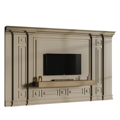 Fototapeta premium A wall with a television on it