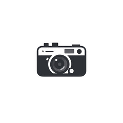 Minimalistic Camera Icon in Black and White
