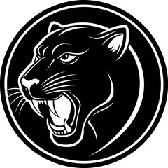 Dynamic Panther Icon with Encircled Vector Design