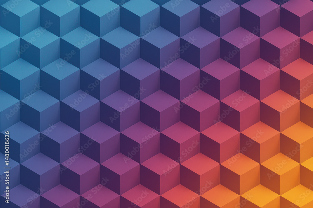Aufkleber this isometric cube grid uses a gradient and soft glow to symbolize strategy and decision-making in 